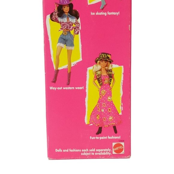 Ruffle Fun Barbie #12435 Dark Hair Vintage 1994 NRFB Doll-Mint Box-Very Good - Picture 5 of 10